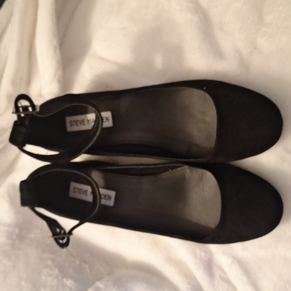 STEVEN MADDEN Leather upper women black shoes size 7.5